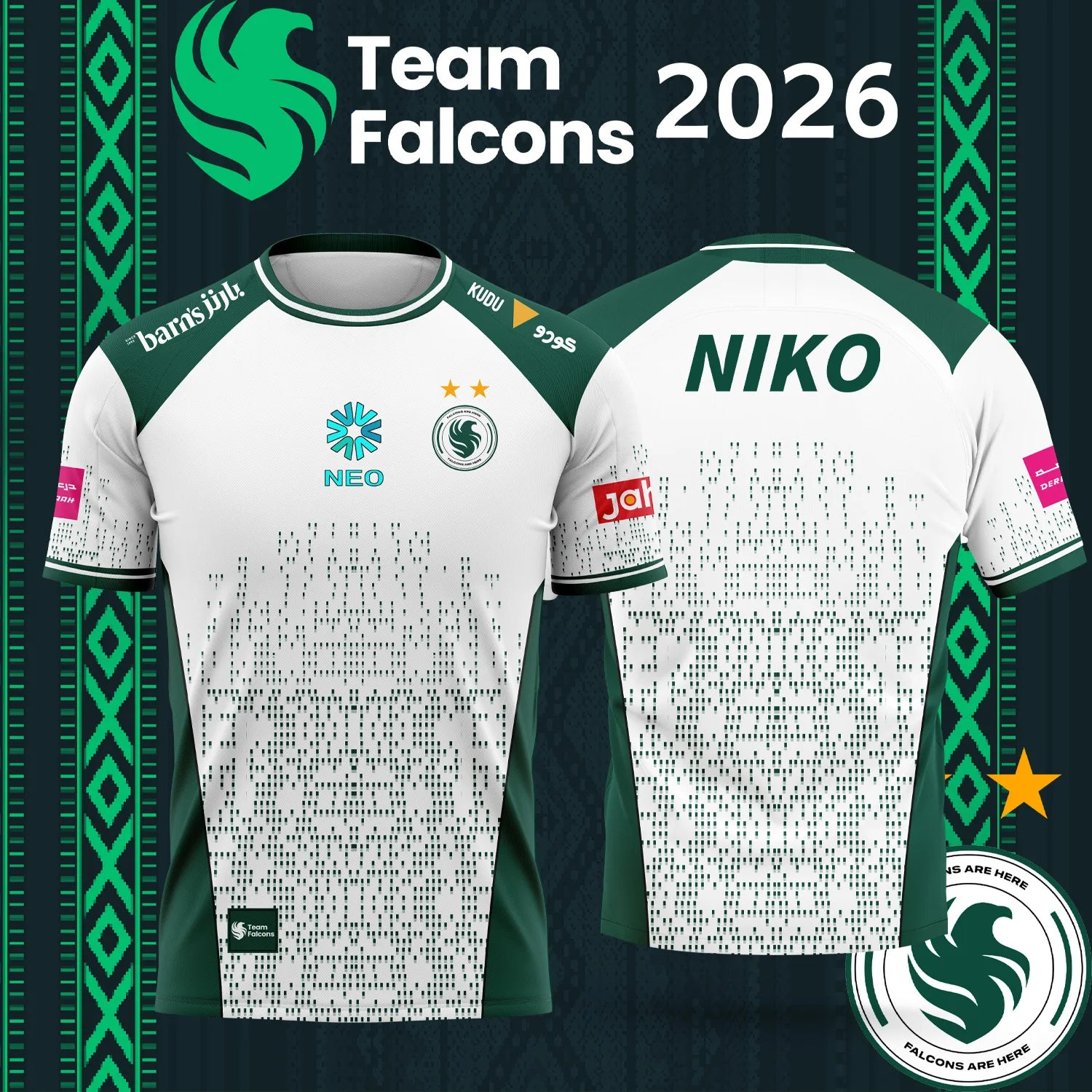 Esports Gaming T Shirt - Aile Eşleşen 2026 Team Falcons NIKO
